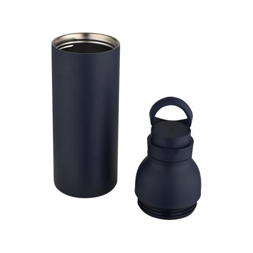 Illuminate бутылка для воды объемом 650 мл из переработанной нержавеющей стали RCS с двойными стенками и набором из 3 крышек - Синий Navy; - купить подарки с логотипом в Воронеже