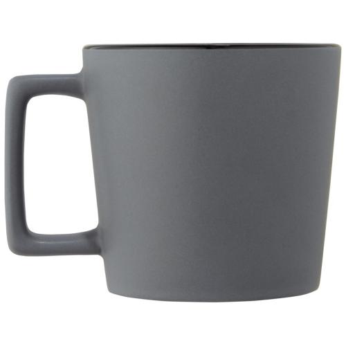 Cali Керамическая кружка объемом 370 мл с матовой отделкой - сплошной черный / Matted Grey; - купить именные сувениры в Воронеже