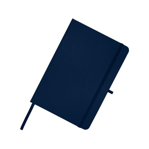 Teak блокнот А5 из переработан. материала в твердой обложке с линован. страницами - Темно - синий; - купить подарки с логотипом в Воронеже