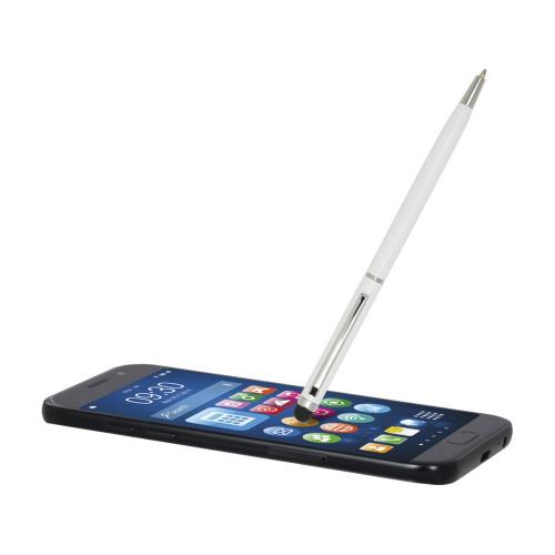 Шариковая ручка Ore алюминиевая со стилусом - Белый; - купить именные сувениры в Воронеже