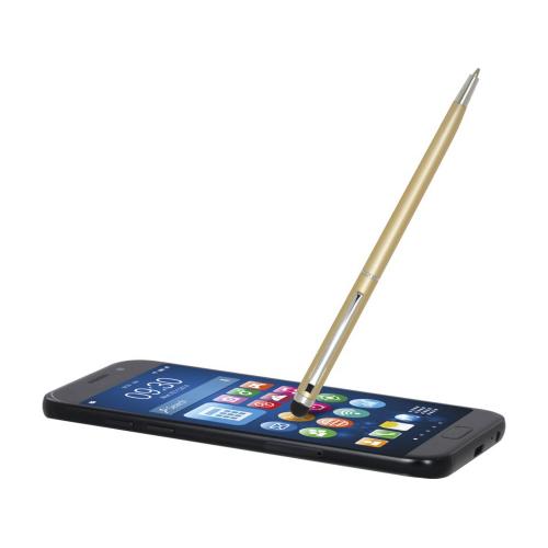 Шариковая ручка Ore алюминиевая со стилусом - Кремовый; - купить именные сувениры в Воронеже