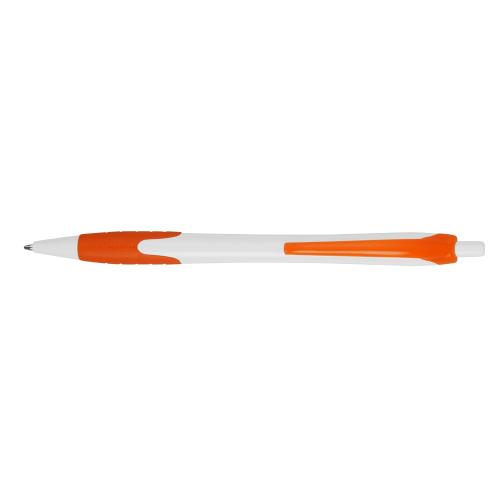 Ручка шариковая Santa Monica, белый/оранжевый; - купить именные сувениры в Воронеже