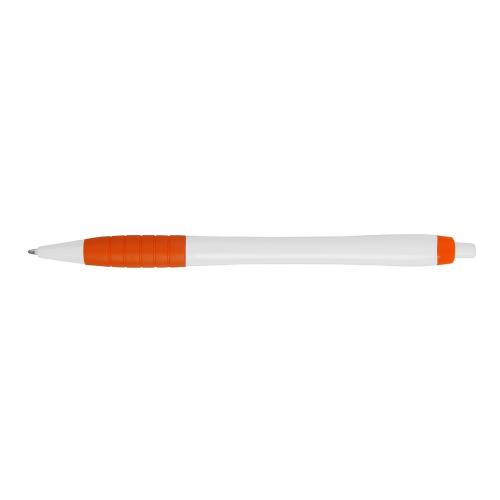 Ручка шариковая Santa Monica, белый/оранжевый; - купить подарки с логотипом в Воронеже