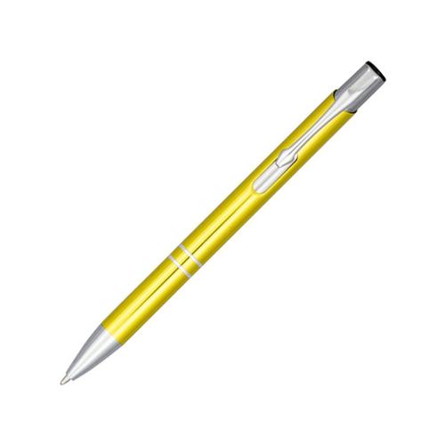 Кнопочная шариковая ручка Moneta из анодированного алюминия, синие чернила, желтый