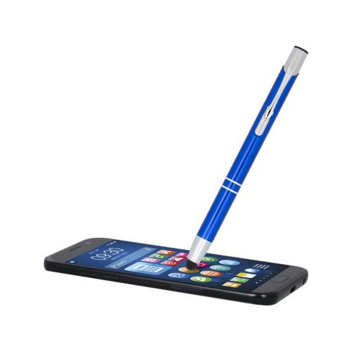 Шариковая кнопочная ручка-стилус Moneta из анодированного алюминия; - купить необычные подарки в Воронеже