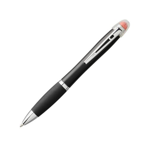 Светящаяся шариковая ручка Nash со светящимся черным корпусом и рукояткой, оранжевый