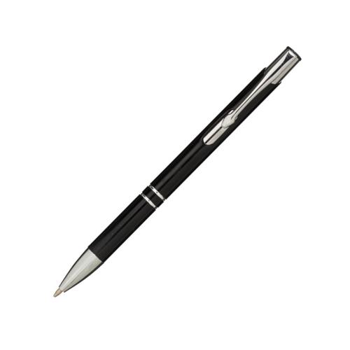 Алюминиевая шариковая кнопочная ручка Moneta, черные чернила, черный