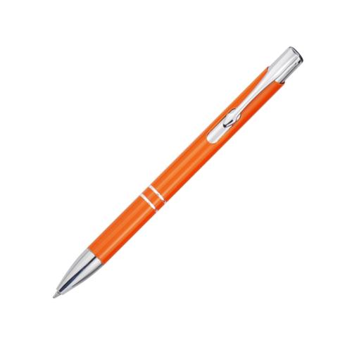 Алюминиевая шариковая кнопочная ручка Moneta, черные чернила, оранжевый