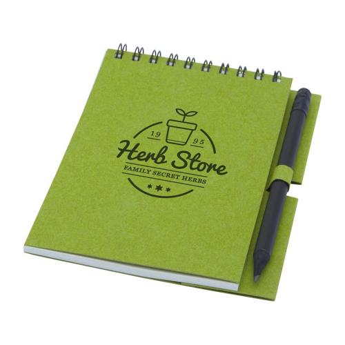 Блокнот Luciano Eco на пружине, с карандашом, маленький; - купить подарки с логотипом в Воронеже