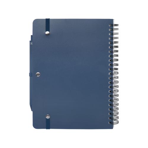 Блокнот Thalaasa формата А5 в твердой обложке из океанического пластика с шариковой ручкой - Синий; - купить необычные сувениры в Воронеже