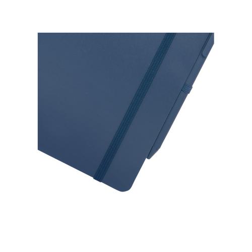 Блокнот Thalaasa формата А5 в твердой обложке из океанического пластика с шариковой ручкой - Синий; - купить подарки с логотипом в Воронеже