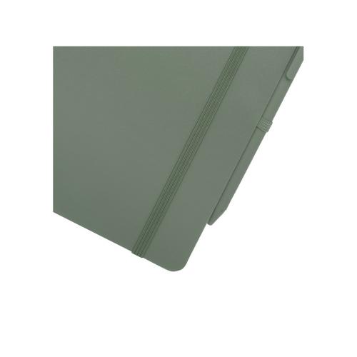 Блокнот Thalaasa формата А5 в твердой обложке из океанического пластика с шариковой ручкой - Зеленый яркий; - купить подарки с логотипом в Воронеже