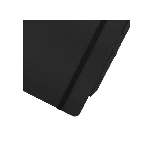 Блокнот Thalaasa формата А5 в твердой обложке из океанического пластика с шариковой ручкой - сплошной черный; - купить подарки с логотипом в Воронеже