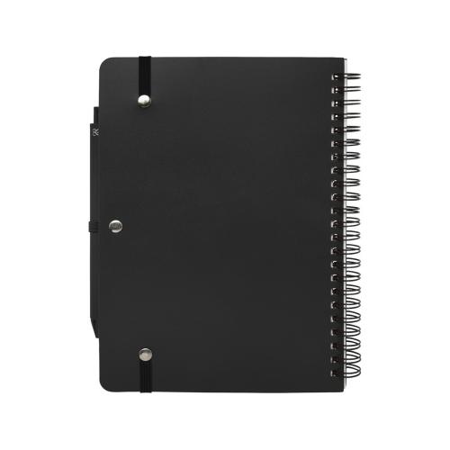 Блокнот Thalaasa формата А5 в твердой обложке из океанического пластика с шариковой ручкой - сплошной черный; - купить необычные сувениры в Воронеже