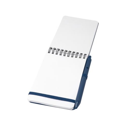 Блокнот Thalaasa формата А6 в твердой обложке из океанического пластика с шариковой ручкой - Синий; - купить именные сувениры в Воронеже
