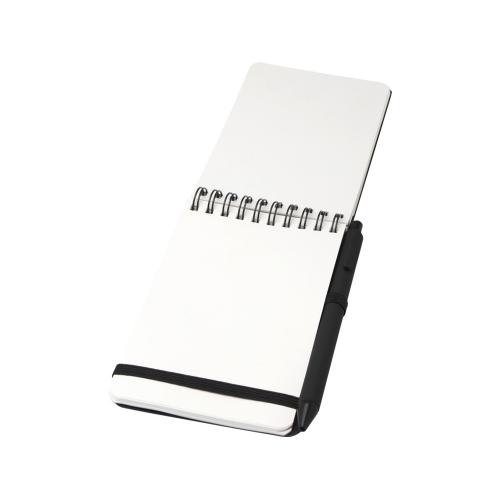 Блокнот Thalaasa формата А6 в твердой обложке из океанического пластика с шариковой ручкой - сплошной черный; - купить именные сувениры в Воронеже