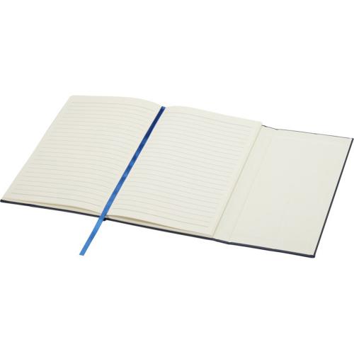 Блокнот Alejandra формата А5 с твердой обложкой из переработанной кожи - Синий; - купить подарки с логотипом в Воронеже