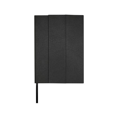 Блокнот Alejandra формата А5 с твердой обложкой из переработанной кожи - сплошной черный; - купить необычные подарки в Воронеже