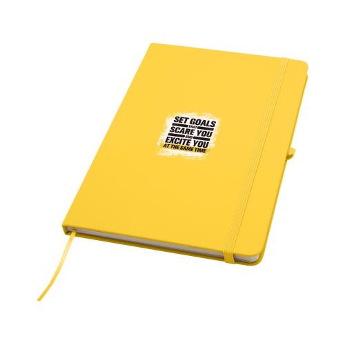 Блокнот Spectrum Plus формата A5 в твердой обложке - Желтый; - купить подарки с логотипом в Воронеже