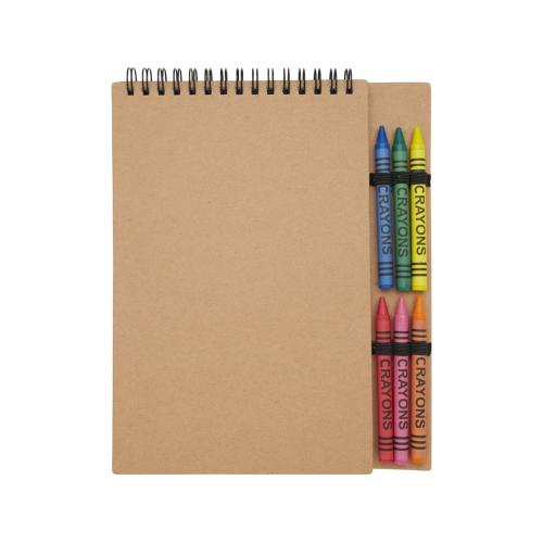 Doodle блокнот формата А5 с мягкой обложкой на спирали и набор мелков - Натуральный; - купить необычные подарки в Воронеже