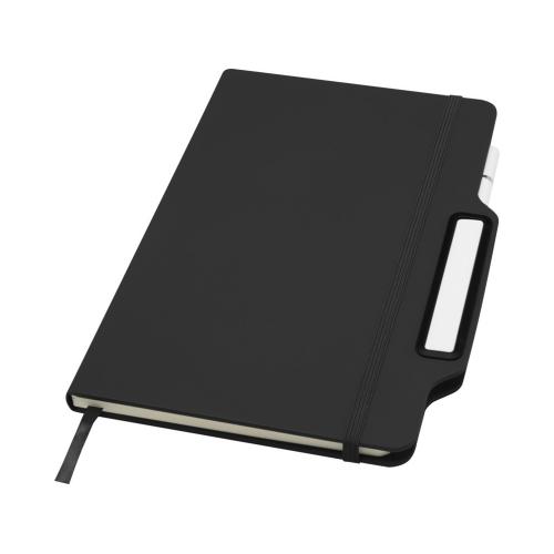 Nexus блокнот формата А5 в твердой обложке с ручкой и карандашом - сплошной черный
