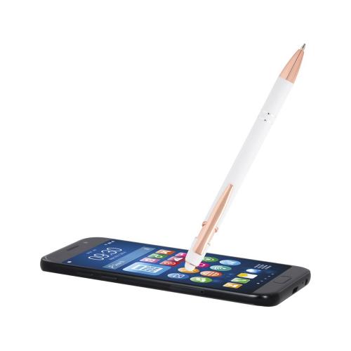 Nanna шариковая ручка с отделкой из розового золота - Белый ; - купить подарки с логотипом в Воронеже