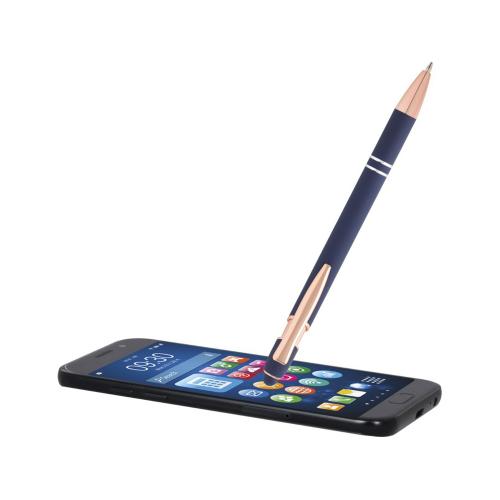 Nanna шариковая ручка с отделкой из розового золота - Синий ; - купить подарки с логотипом в Воронеже