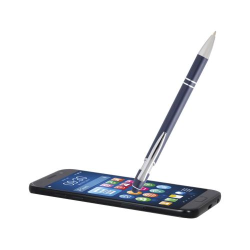 Kish шариковая ручка с серебристой отделкой - Темно - синий ; - купить подарки с логотипом в Воронеже