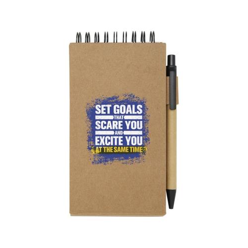 Flipper липкий блокнот с шариковой ручкой - Натуральный; - купить подарки с логотипом в Воронеже