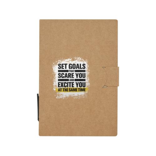 Swift буклет с липкой бумагой для заметок с шариковой ручкой - Натуральный; - купить подарки с логотипом в Воронеже