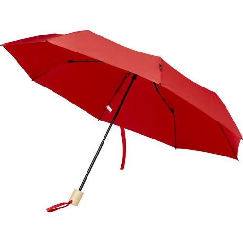 Birgit, складной ветроустойчивый зонт диаметром 21 дюйм из переработанного ПЭТ; - купить бизнесс-сувениры в Воронеже