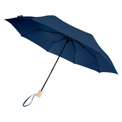 Birgit, складной ветроустойчивой зонт диаметром 21 дюйм из переработанного ПЭТ; - купить бизнесс-сувениры в Воронеже