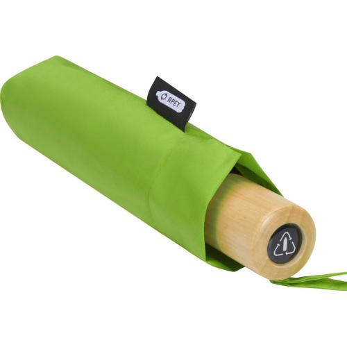 Birgit, складной ветроустойчивый зонт диаметром 21 дюйм из переработанного ПЭТ; - купить подарки с логотипом в Воронеже