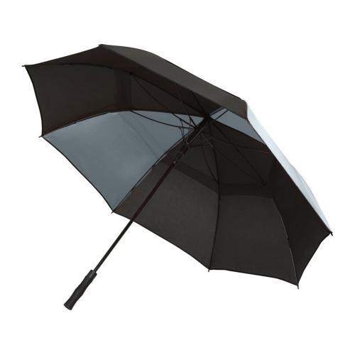 Джефф 30-дюймовый ветрозащитный зонт-трость, серый/черный