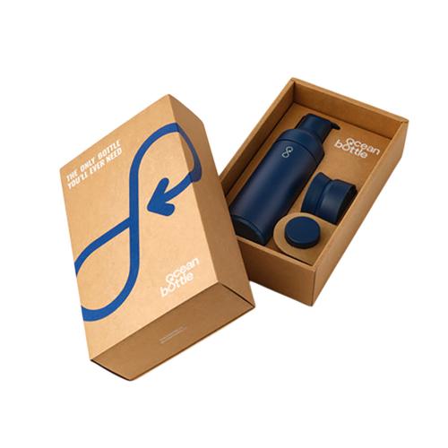 Подарочный набор Ocean Bottle 3-в-1 объемом 500 мл - Синий; - купить необычные сувениры в Воронеже