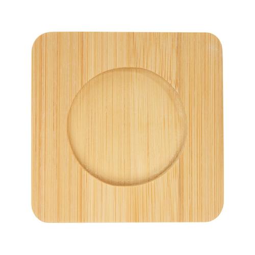 Стеклянный стакан Manti объемом 100 мл с двойными стенками и подставкой из бамбука, 2 шт. ; - купить именные сувениры в Воронеже