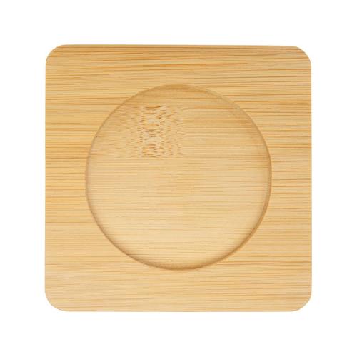 Стеклянный стакан Manti объемом 250 мл с двойными стенками и подставкой из бамбука, 2 шт. ; - купить именные сувениры в Воронеже