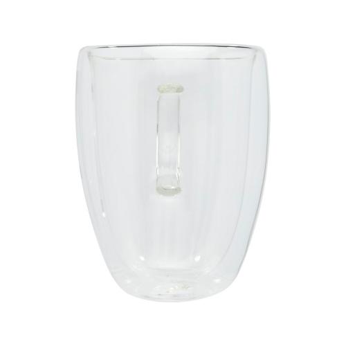 Стеклянный стакан Manti объемом 350 мл с двойными стенками и подставкой из бамбука, 2 шт. ; - купить необычные подарки в Воронеже