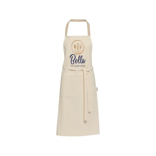 Nia фартук из переработанного хлопка плотностью 200 г/м² - бежевый овсяный; - купить подарки с логотипом в Воронеже