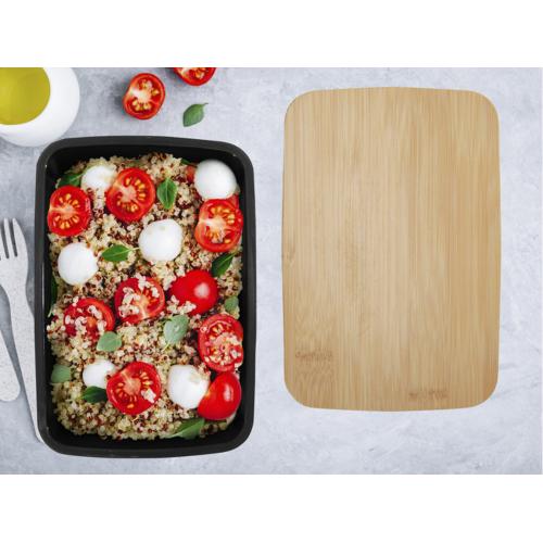 Mangi Ланч-бокс 750 мл - сплошной черный; - купить подарки с логотипом в Воронеже