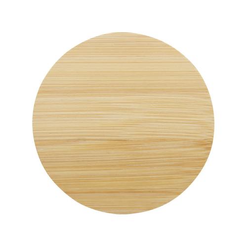 Стеклянная кружка Lenora емкостью 250 мл с бамбуковой крышкой - прозрачный; - купить необычные подарки в Воронеже