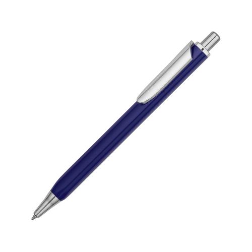 Ручка металлическая шариковая трехгранная Riddle, синий/серебристый