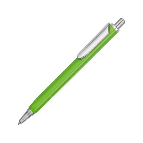 Ручка металлическая шариковая трехгранная Riddle, зеленое яблоко/серебристый