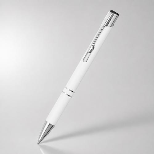 Ручка металлическая шариковая C1 софт-тач, белый