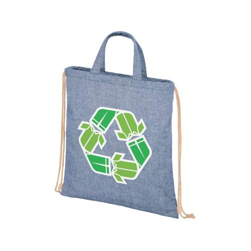 Рюкзак со шнурком Pheebs из 210 г/м2 переработанного хлопка; - купить именные сувениры в Воронеже