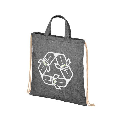 Рюкзак со шнурком Pheebs из 210 г/м2 переработанного хлопка; - купить именные сувениры в Воронеже