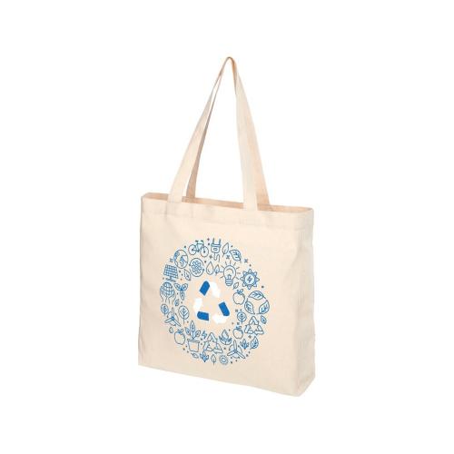 Эко-сумка Pheebs с клинчиком, изготовленная из переработанного хлопка, плотность 210 г/м2; - купить необычные сувениры в Воронеже