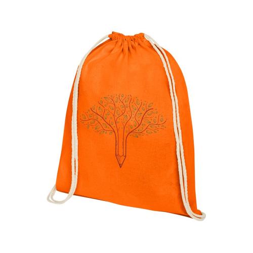 Рюкзак со шнурком Oregon хлопка плотностью 140 г/м2; - купить именные сувениры в Воронеже