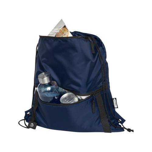 Изолированная сумка со шнурком Adventure объемом 9 л из переработанных материалов, соответствующих стандарту GRS; - купить именные сувениры в Воронеже