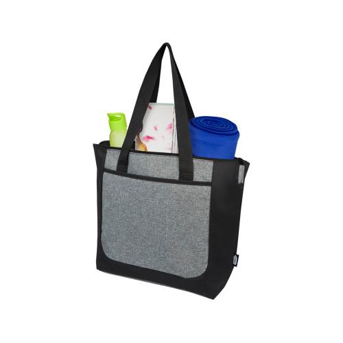 Двухцветная эко-сумка Reclaim на молнии объемом 15 л, изготовленная из переработанных материалов по стандарту GRS; - купить именные сувениры в Воронеже